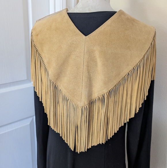 Western Fringe Leather Boho Collar - Picture 3 of 8